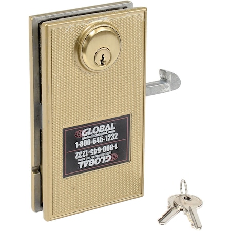 Global Industrial Replacement Mortise Door Lock With 2 Keys for Sliding Doors 603CP138
